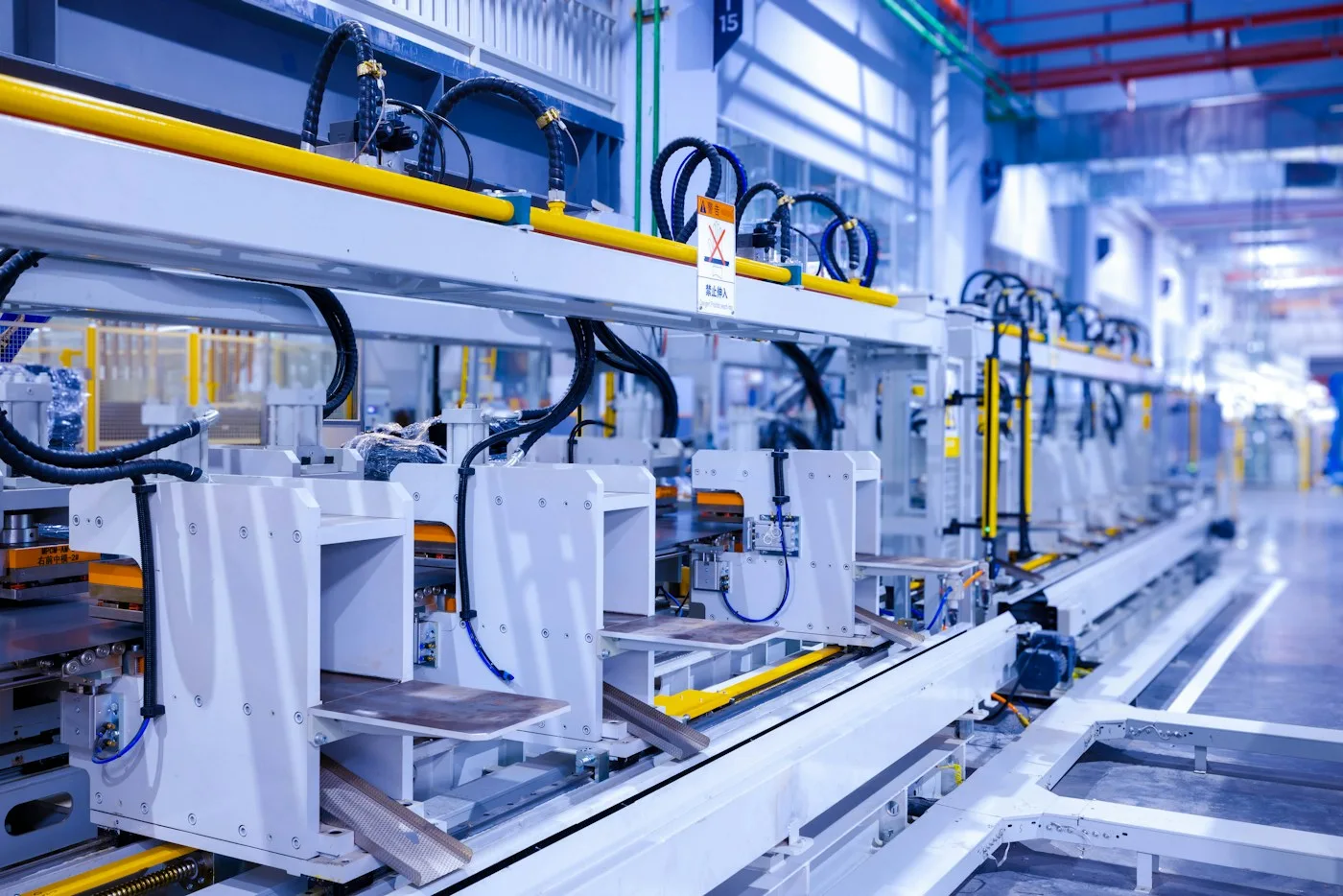 Modern manufacturing workshop, illustrative industry image