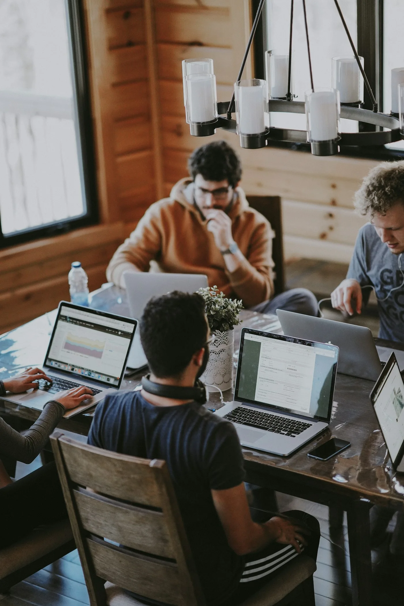 People collaborating in a workspace, illustrative industry image